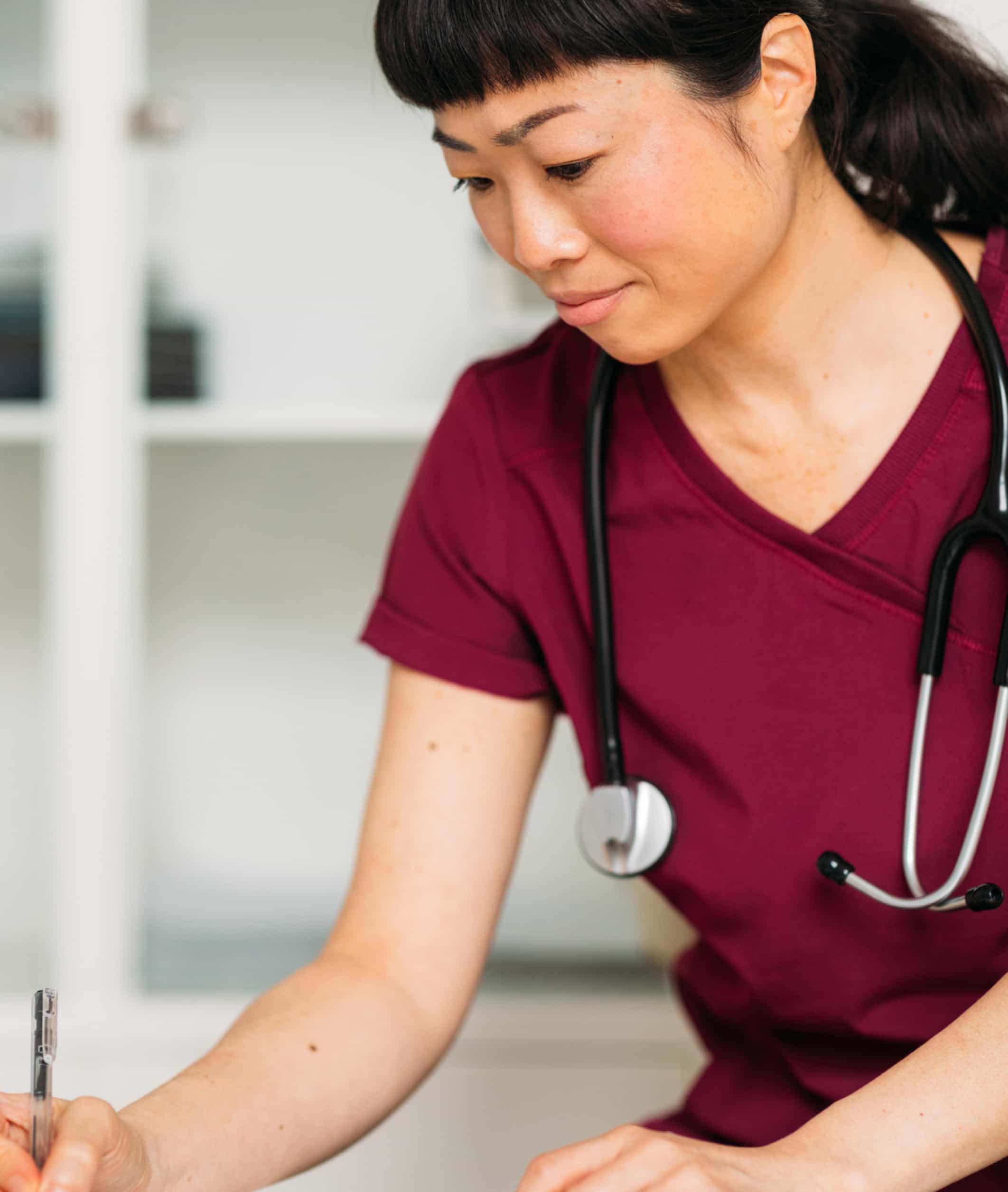 doctor with red uniform